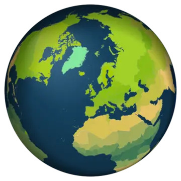 Globe centered on Isle of Man